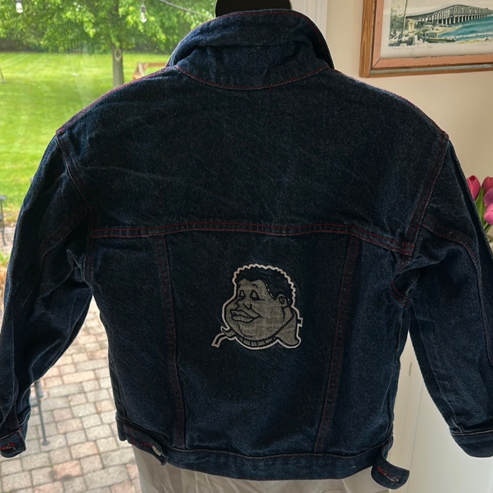 Dark Blue Denim Jacket with Fat Albert cartoon character.